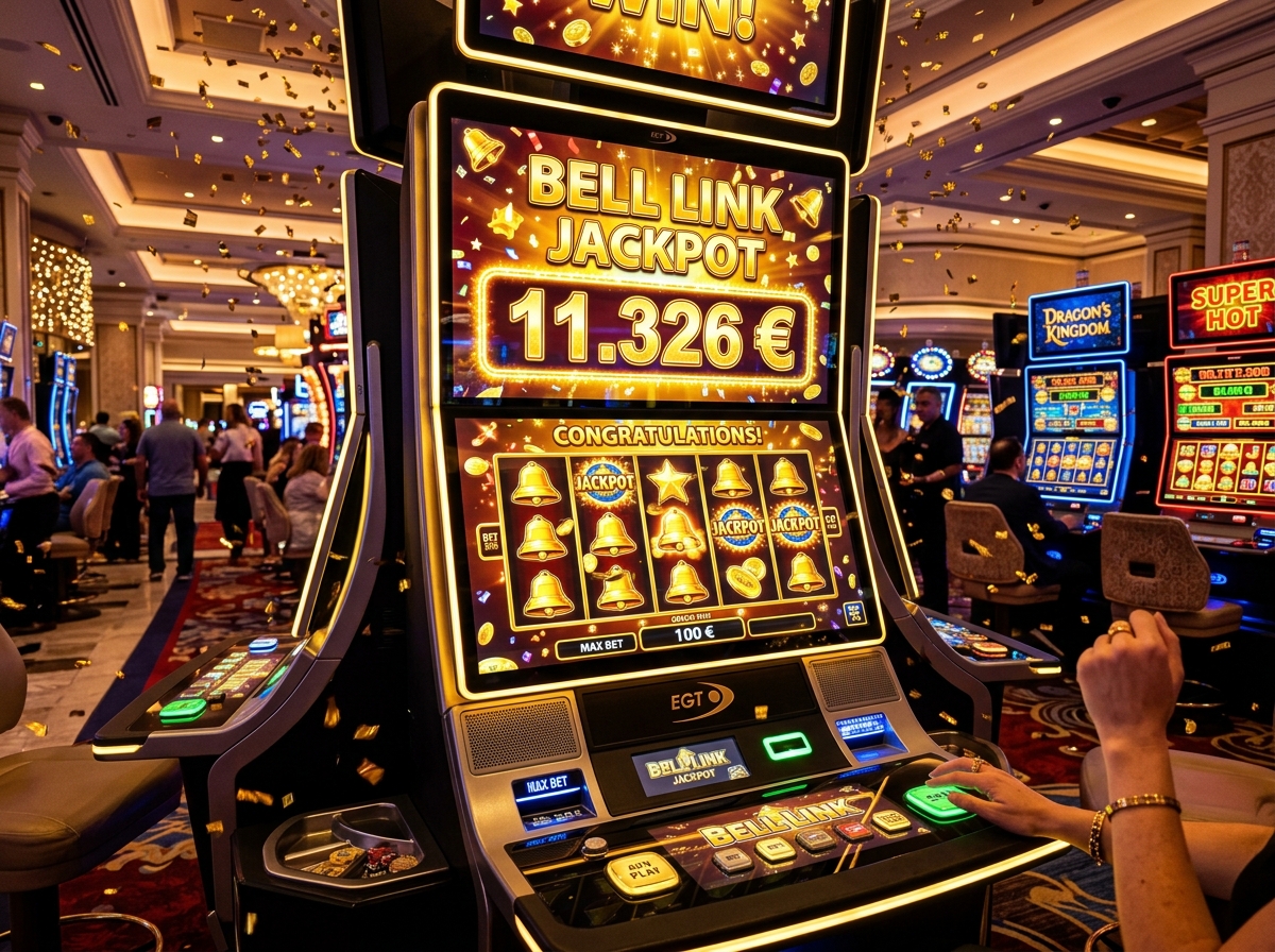 Bell Link Jackpot-Gewinn über 11.326 Euro an einem Spielautomaten im Casino Bremerhaven am 28. September 2026.