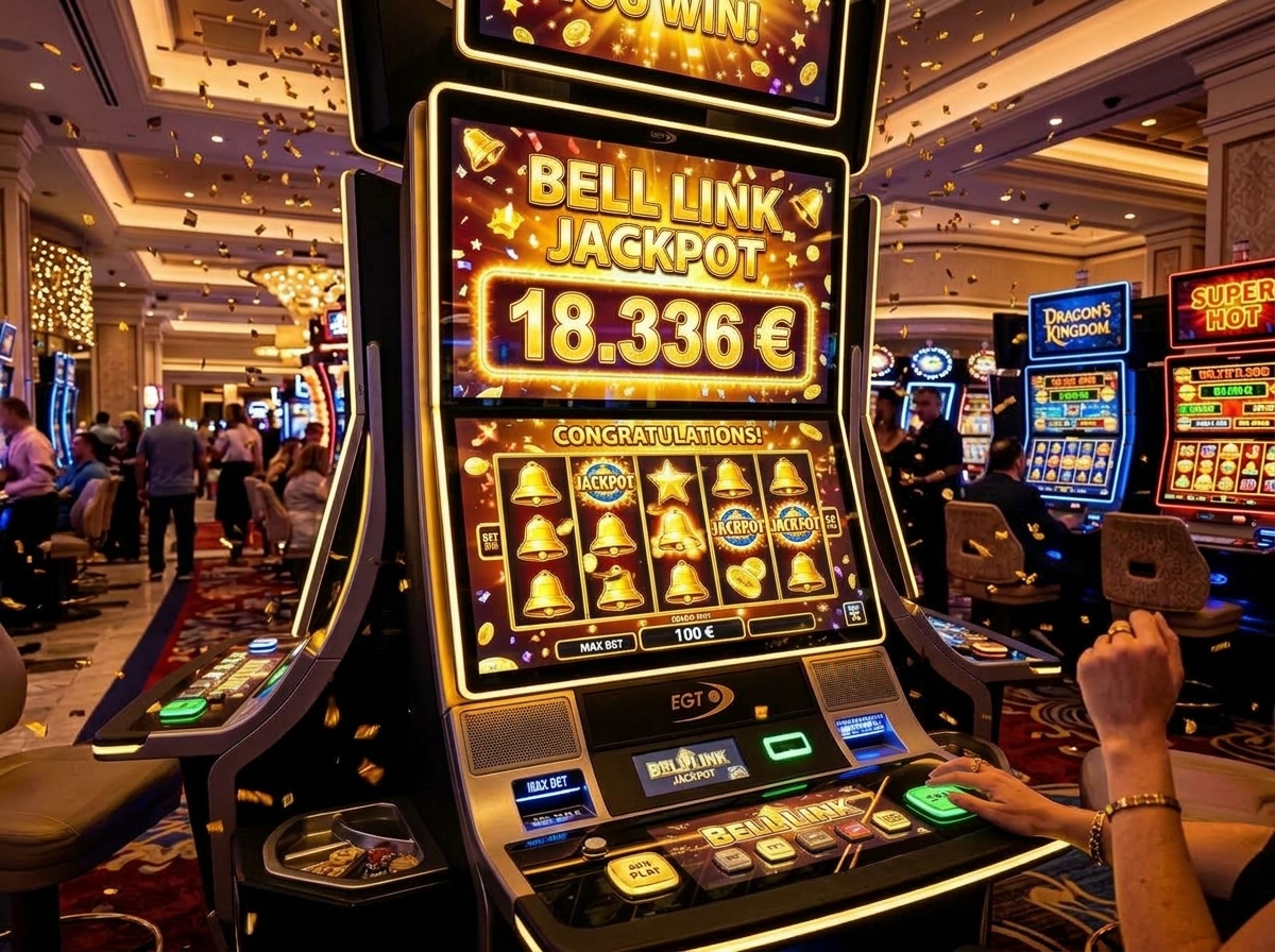 Bell Link Jackpot-Gewinn über 18.336 Euro an einem Spielautomaten im Casino Bremerhaven am 28. September 2026.