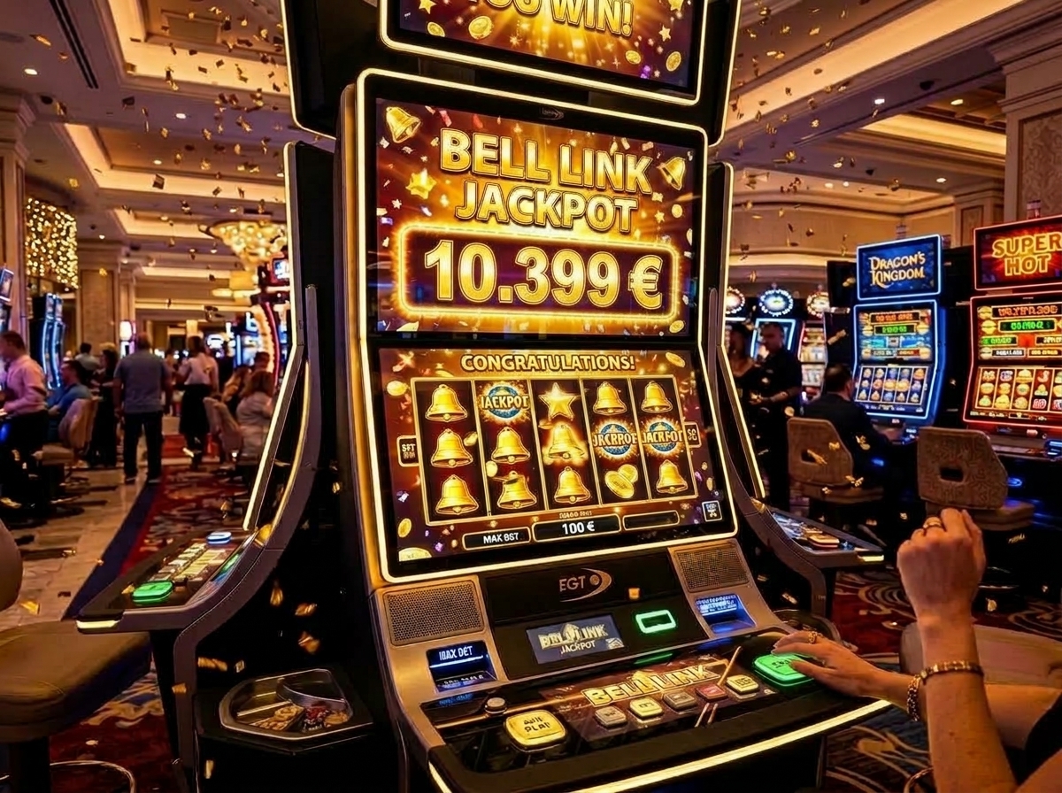 Bell Link Jackpot-Gewinn über 10.399 Euro an einem Spielautomaten im Casino Bremerhaven am 29. September 2026.